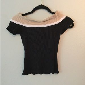 Morgan de Toi Black and Cream Shirt